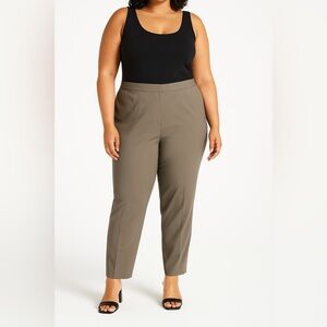 Lafayette 148 Taupe Wool Slim Leg Dress Pants